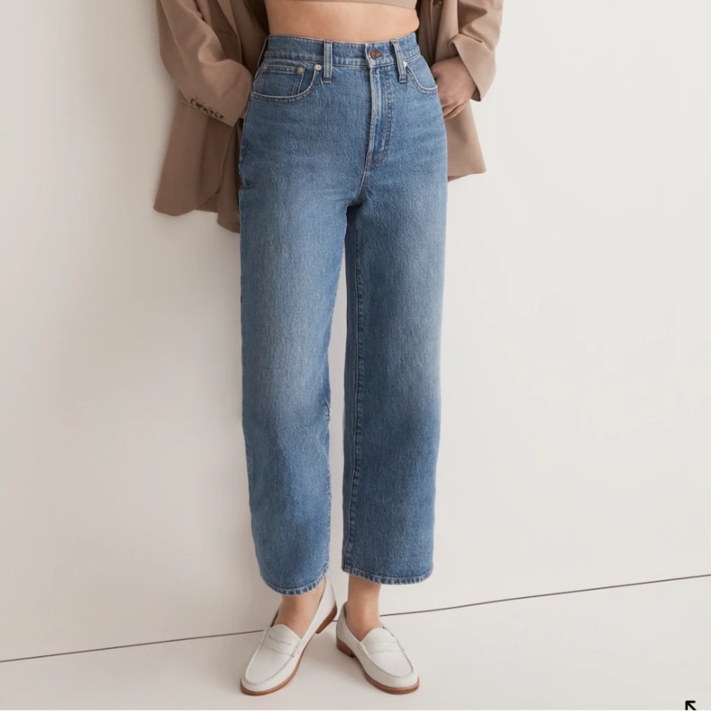 Madewell The Perfect Vintage Wide-Leg Crop Jean Blue Medium Wash High Rise-24/00